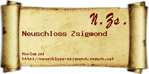 Neuschloss Zsigmond névjegykártya